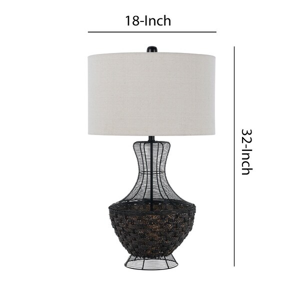 wicker base table lamp
