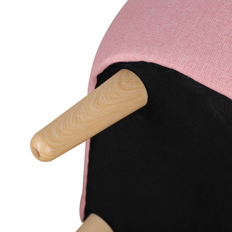 Qaba Kids Sofa Linen Fabric Wooden 2 Seat Armrest Children Chair Cozy