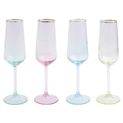 viva by VIETRI Rainbow Assorted Champagne Flutes - Set of 4