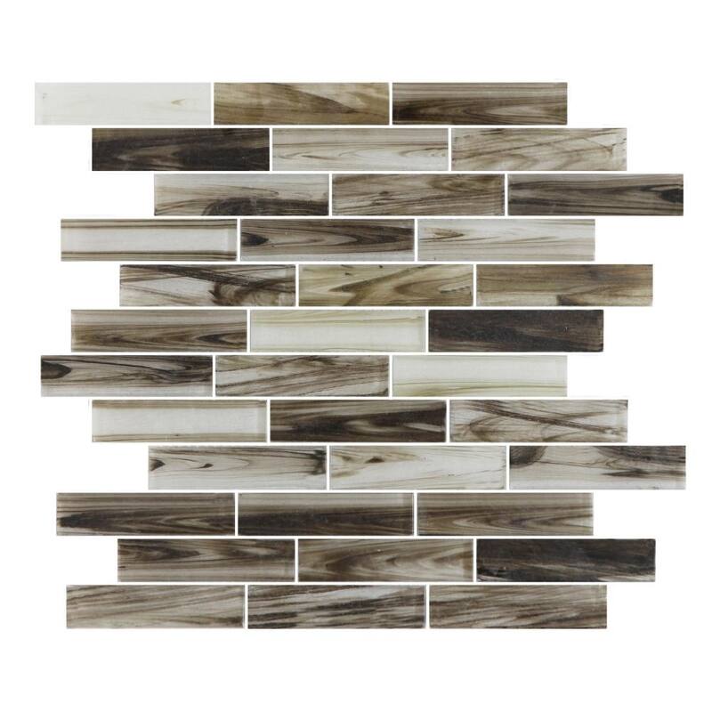 Island Antigua 12x12 Polished Glass Brick Mosaic Tile - Wall, Backsplash - 1 Sheet (1 Sq. ft.) - Jamaica