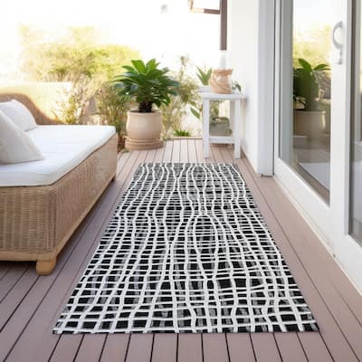 Machine Washable Indoor/ Outdoor Chantille Modern Abstract Rug