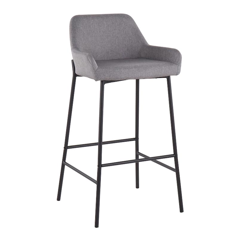 Carbon Loft Galotti Black Fixed-Height Upholstered Bar Stool - Set of 2