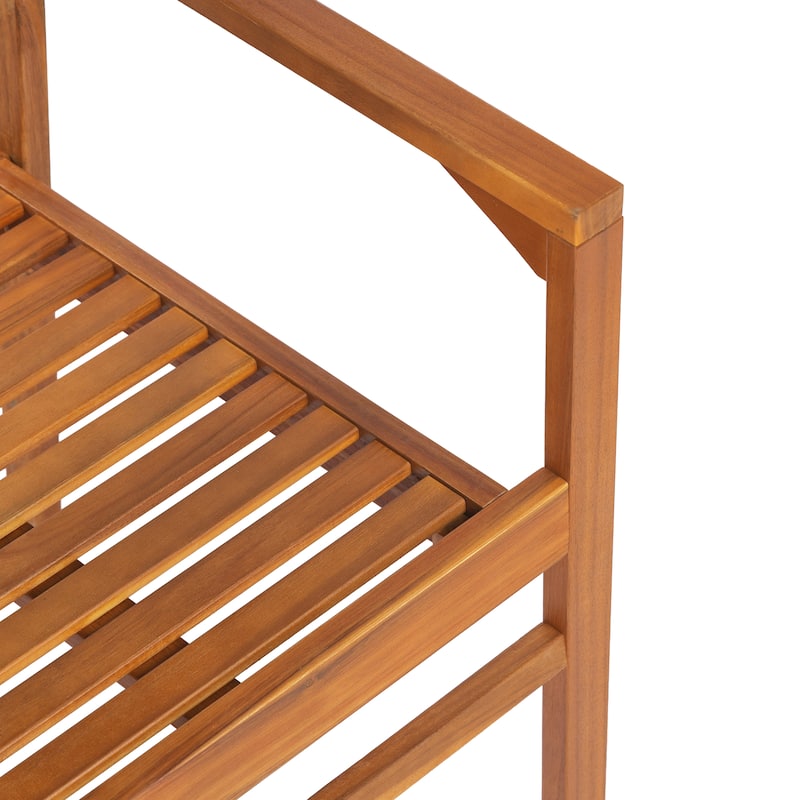 Christopher Knight Home - Modern Outdoor & Indoor Acacia Wood Dining Chairs Set with Wicker Backrest and Armrests