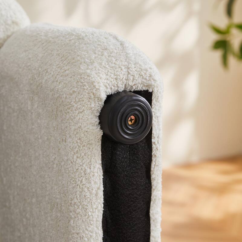 Accent Chair, Curved Back Single Armchair, Plush Upholstered - Beige