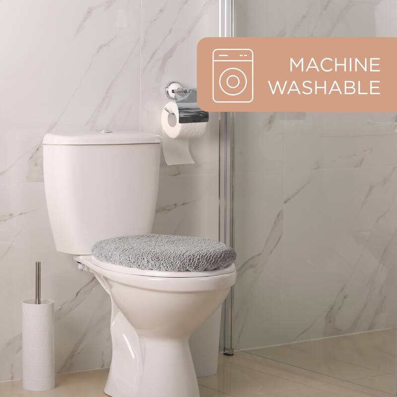TOWN & COUNTRY EVERYDAY Ultra Plush Solid Tufted Toilet Lid Cover, Soft and Absorbent, Non-Slip Cover, Machine Washable