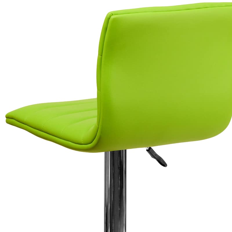 Modern Vinyl Stitch Back Adjustable Height Barstool - 16"W x 19"D x 35" - 44"H