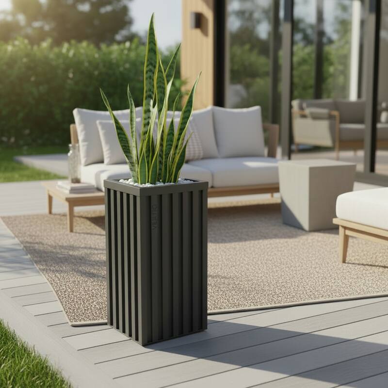 Square Grove Column Planter