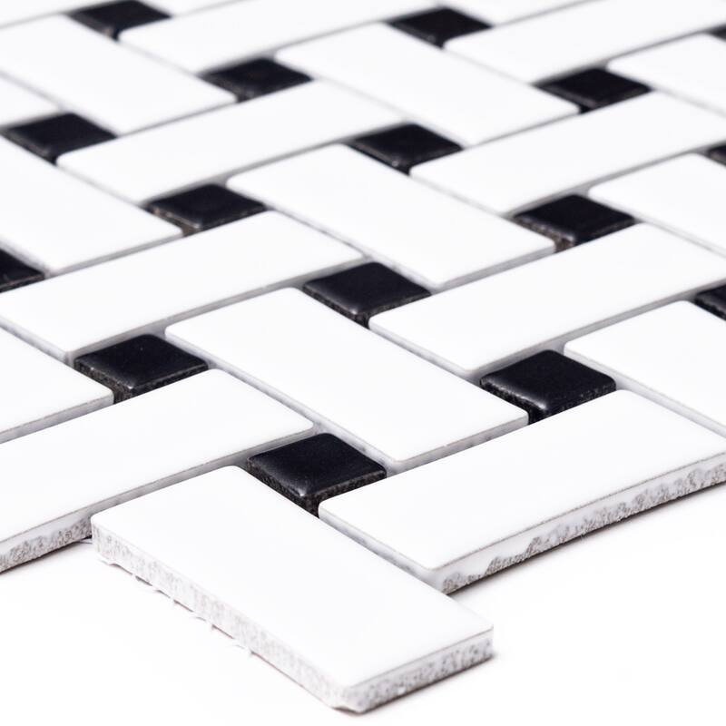 Ada 12x12 Porcelain Basketweave Mosaic Tile - Floor, Wall & Backsplash