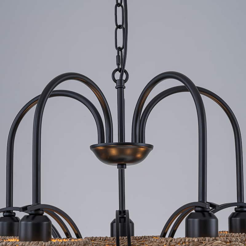 Vesper 5-light Modern Farmhouse Rustic Chandelier - 24 in. Wide/16 in. Tall