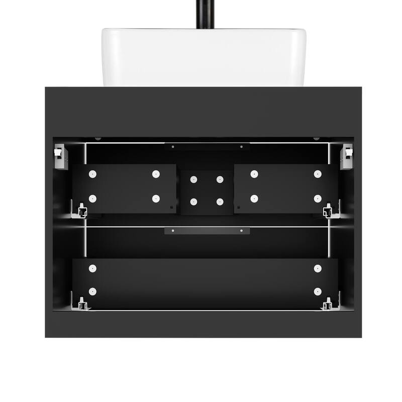 Modern Wall Mounted Bathroom Vanity Set with Vessel Sink & Faucet