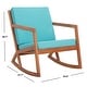 preview thumbnail 37 of 89, SAFAVIEH Outdoor Patio Furniture Vernon Rocking Chair w/ Cushion - 25.6" W x 37.7" D x 30.7" H