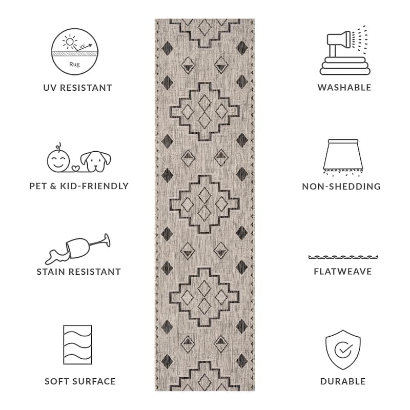 SAFAVIEH Courtyard Cemre Indoor/ Outdoor Waterproof Patio Backyard Rug