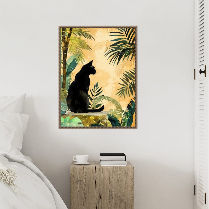 Cats Life Jungle by Justyna Jaszke Framed Canvas Wall Art
