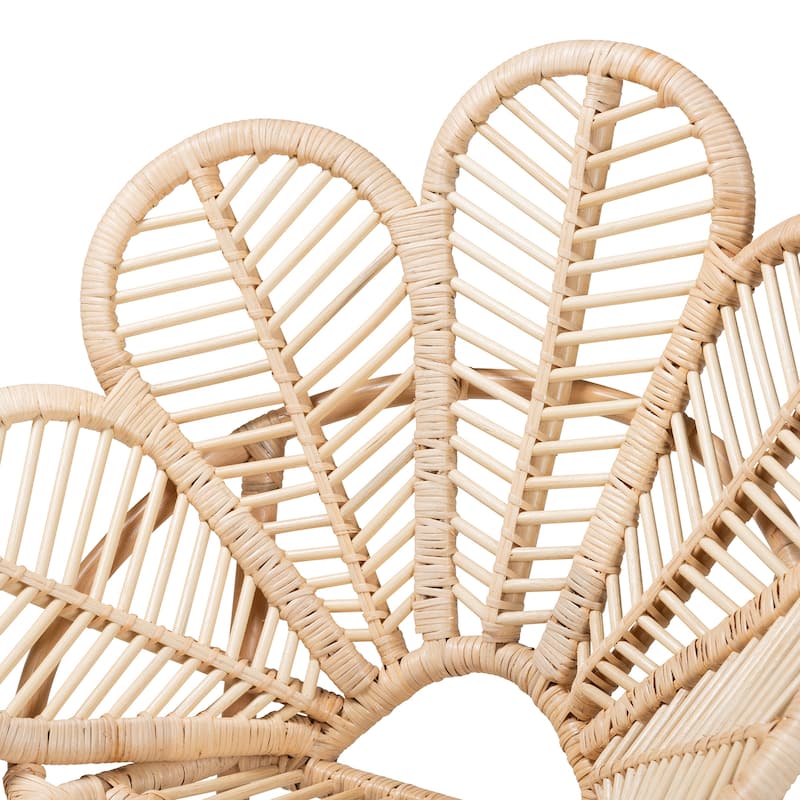 Bianca Modern Bohemian Natural Brown Rattan Flower Chair