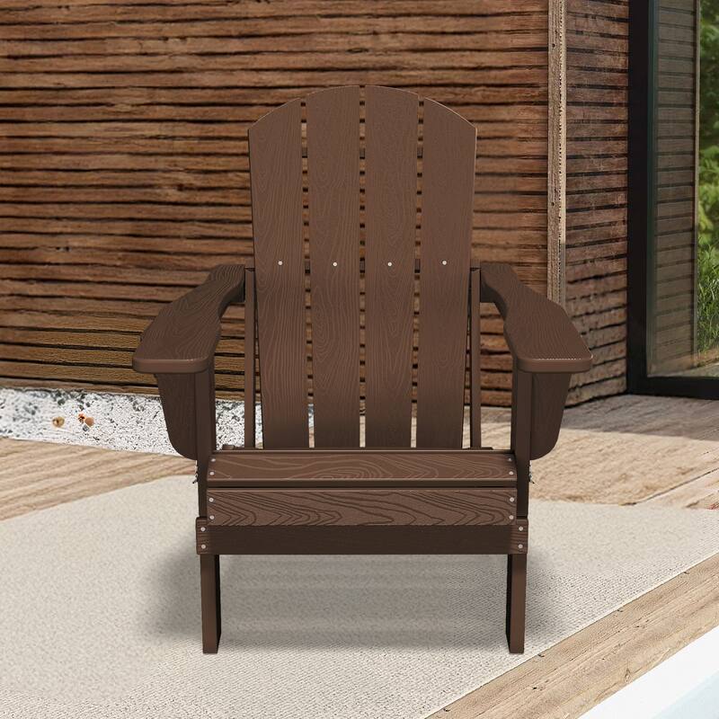 Foldable HDPE Adirondack Chair with Dual Cup Holders