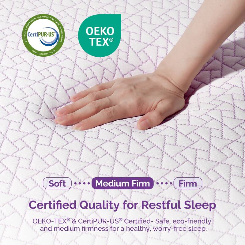 14 Inch Medium Firm Copper Gel Memory Foam Mattress for Back & Pressure Relief - CertiPUR-US Certified