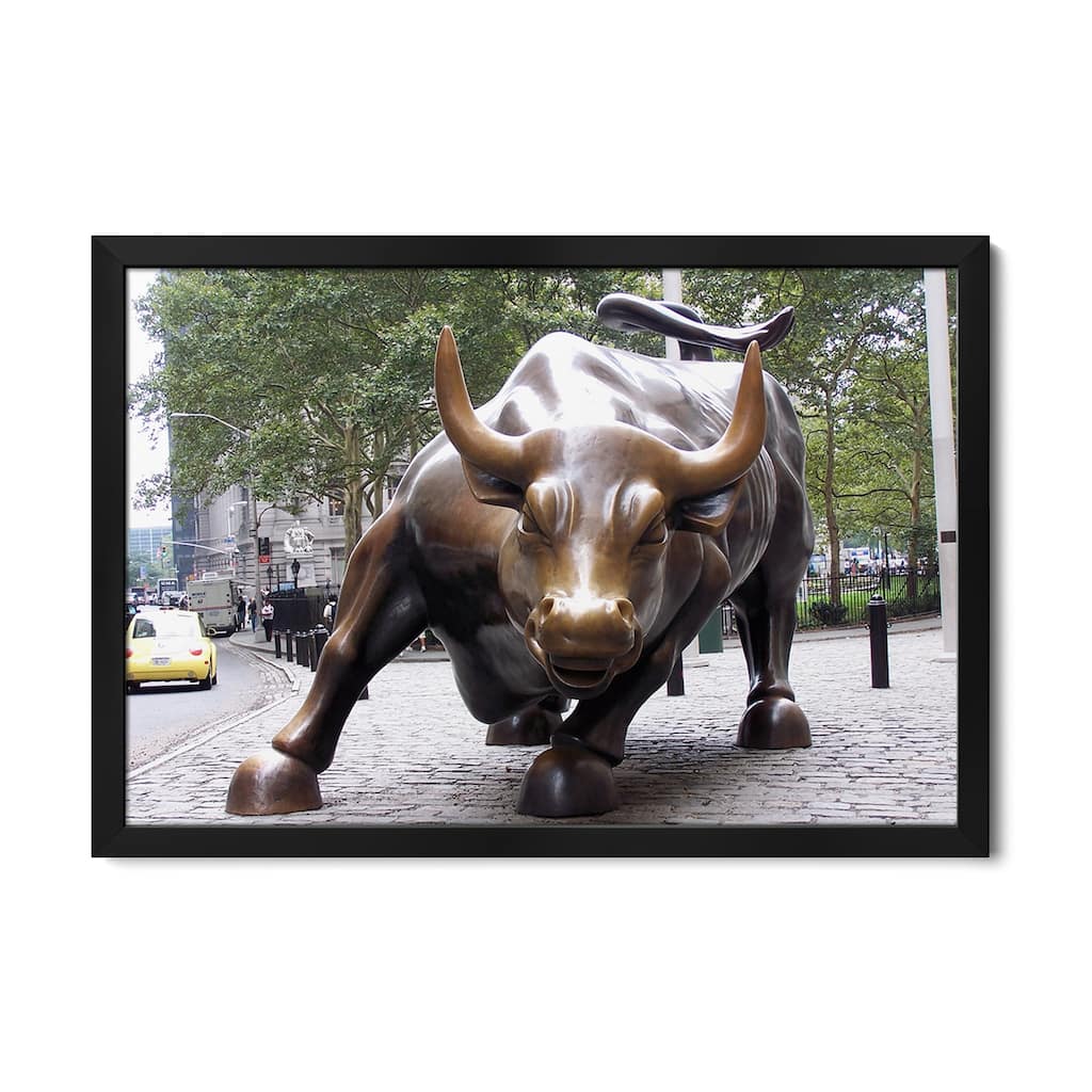 The Wall Street Bull Premium Framed Poster by Unknown Artist