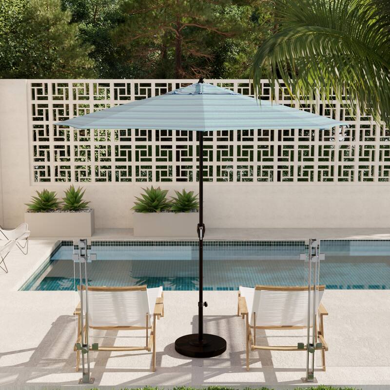 North Bend 9-foot Round Auto-tilt, Bronze Finish, Sunbrella Patio Umbrella by Havenside Home - Dolce Oasis