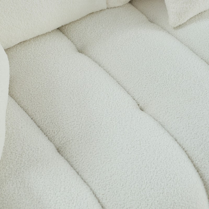 79.5" Premium Teddy Fabric Sofa with Pillows