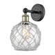 Option Black Antique Brass / Clear Glass with White Rope