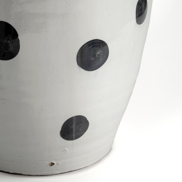  WHITE POLKA 花瓶 Polka Large 32H White Ceramic Polka Dot Vase - Bed Bath & Beyond