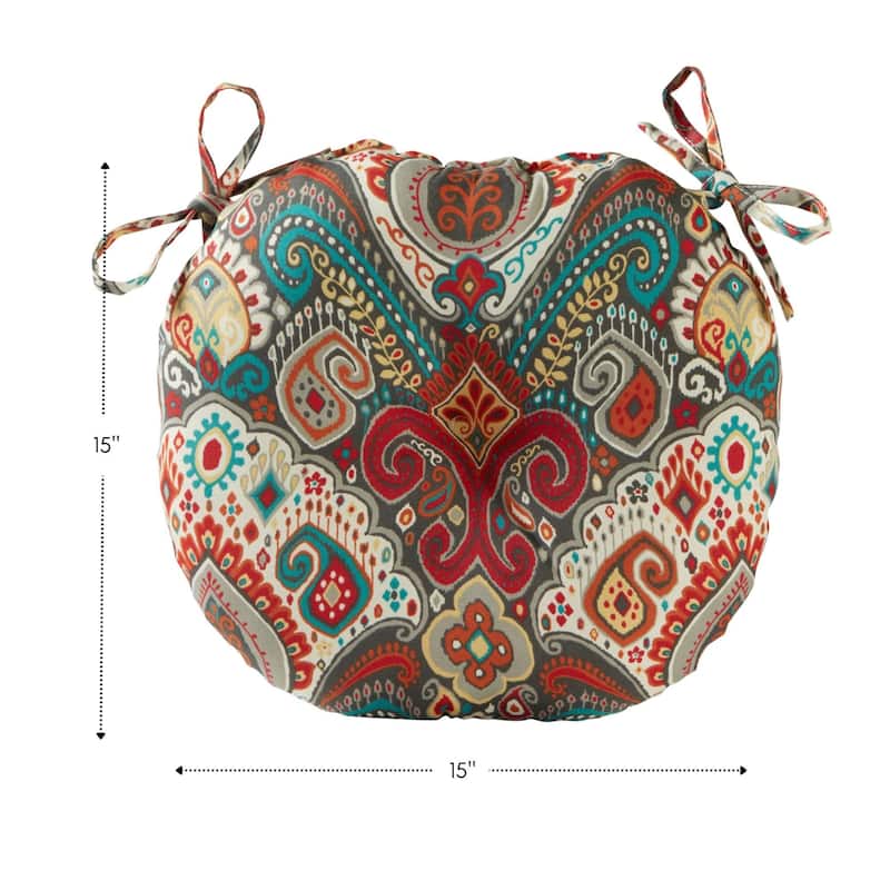 Greendale Global 15-inch Round Outdoor Bistro Chair Cushion (Set of 4)