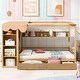 preview thumbnail 2 of 40, Full Size Wood House Bed with 2 Drawers and Shelves, Kids Platform Storage Bed Frame with Wardrobe and Small Curtain