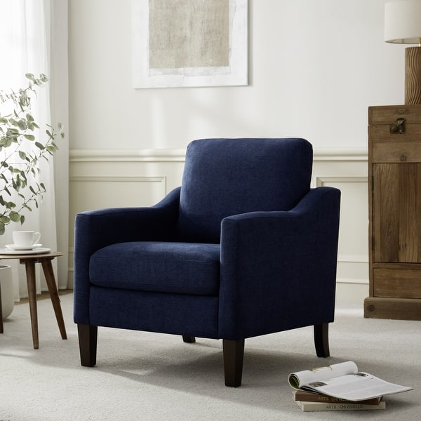 slide 2 of 11, Fabric Modern Accent Chair Armchair Blue