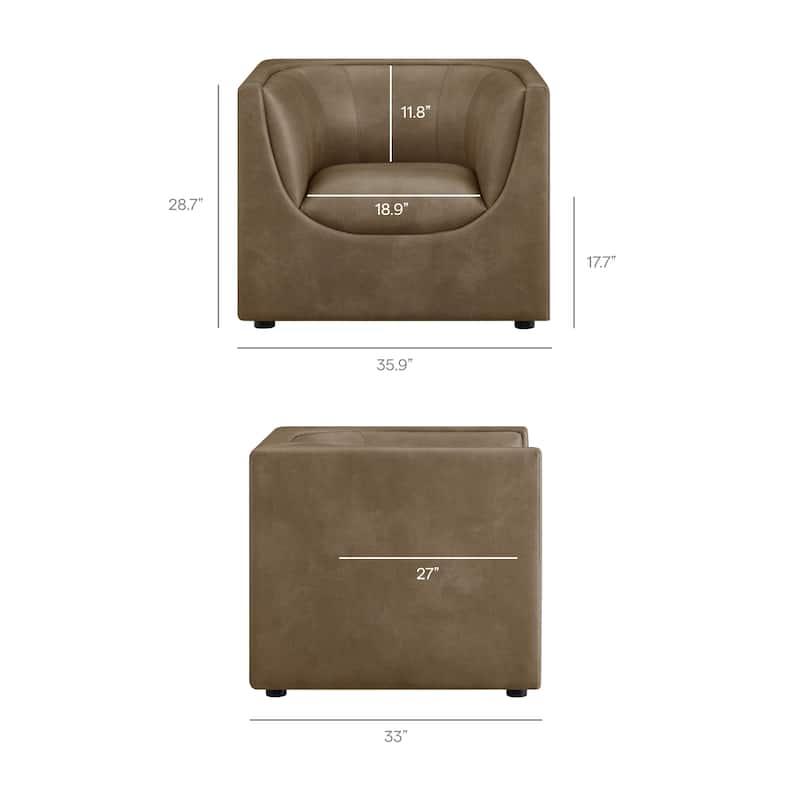 Hilda Curved Back Vegan Leather Armchair