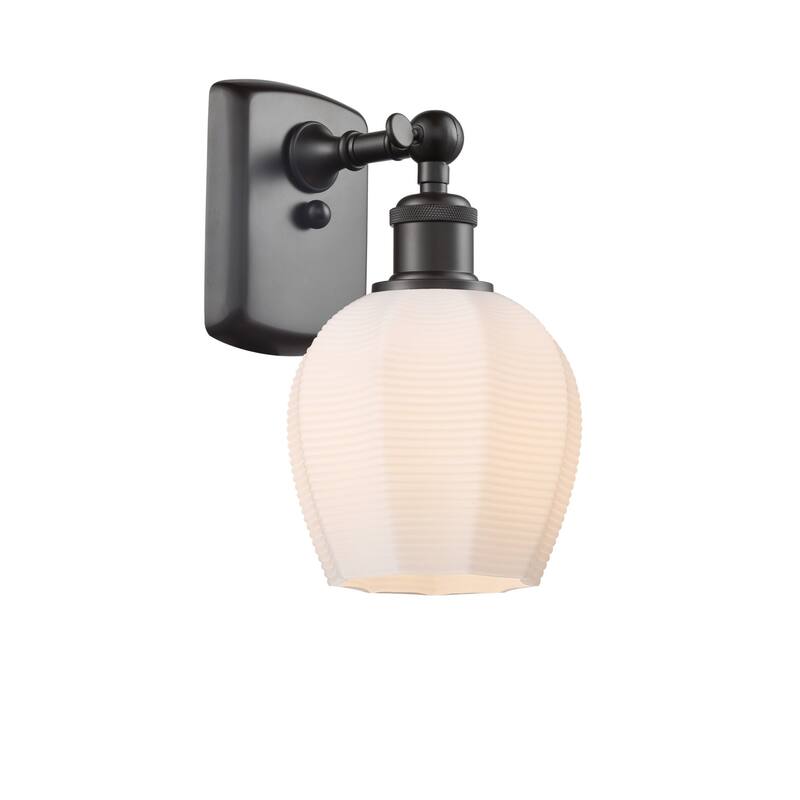 Innovations Lighting 516-1W-10-6 Norfolk Sconce Norfolk 10" Tall Wall - Oil Rubbed Bronze / Matte White