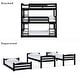 preview thumbnail 16 of 18, Avenue Greene Nola Triple Twin Wood Bunk Bed