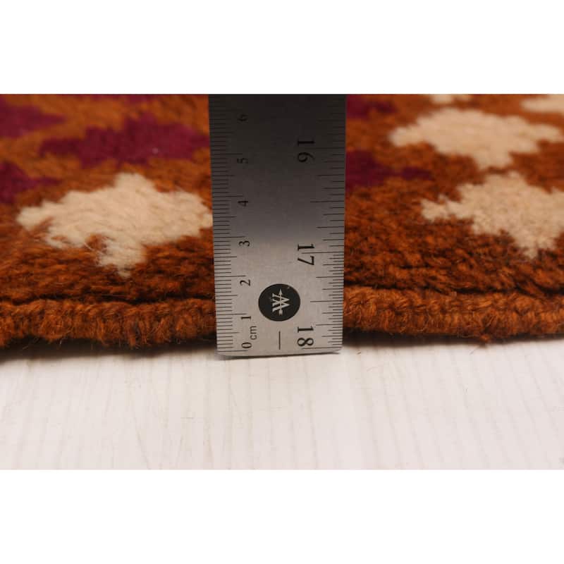 ECARPETGALLERY Hand-knotted Akhjah Burnt Orange Wool Rug - 6'3 x 8'6