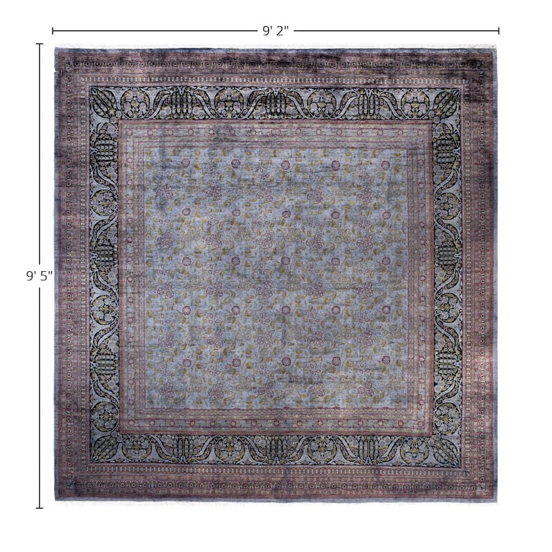 Overdyed One-of-a-Kind Hand-Knotted Area Rug - Gray - 9' 2" x 9' 5"