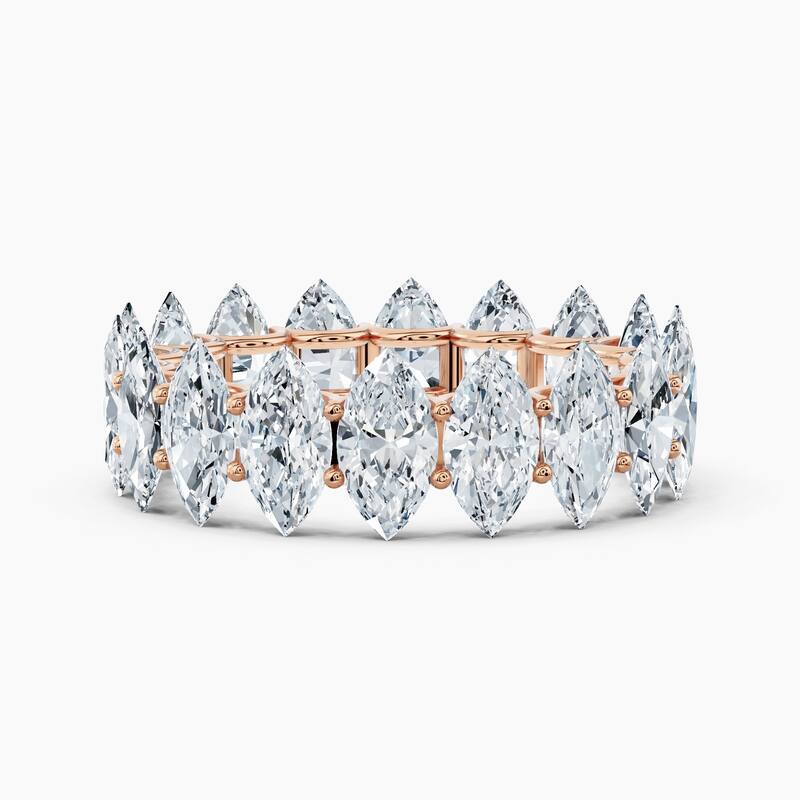 Auriya 14k Gold Marquise North-South Lab Grown Diamond Eternity Band 2.70 - 11.25 ct. tw. (F-G, VS) - 7.20 ct. wt. - 6 - Rose