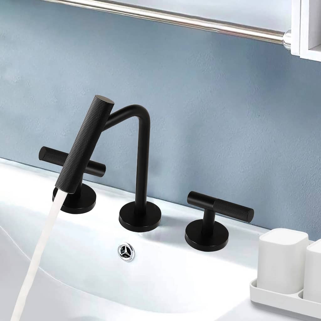 Topcraft 8in Wide Two Handle Bathroom Sink Faucet
