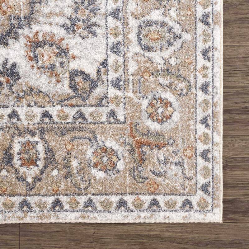 Hauteloom Manhattan Machine Washable Oriental Persian Medallion Vintage Distressed Area Rug