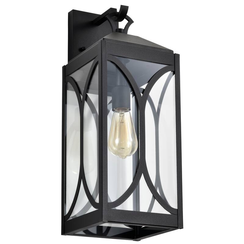 Oaklyn 1 Light Large Wall Lantern Matte Black with Clear Glass