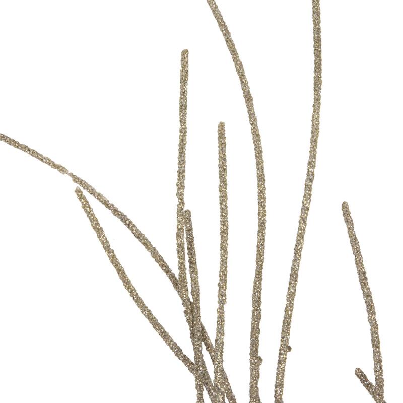 36" Champagne Gold Glitter Christmas Twig Spray