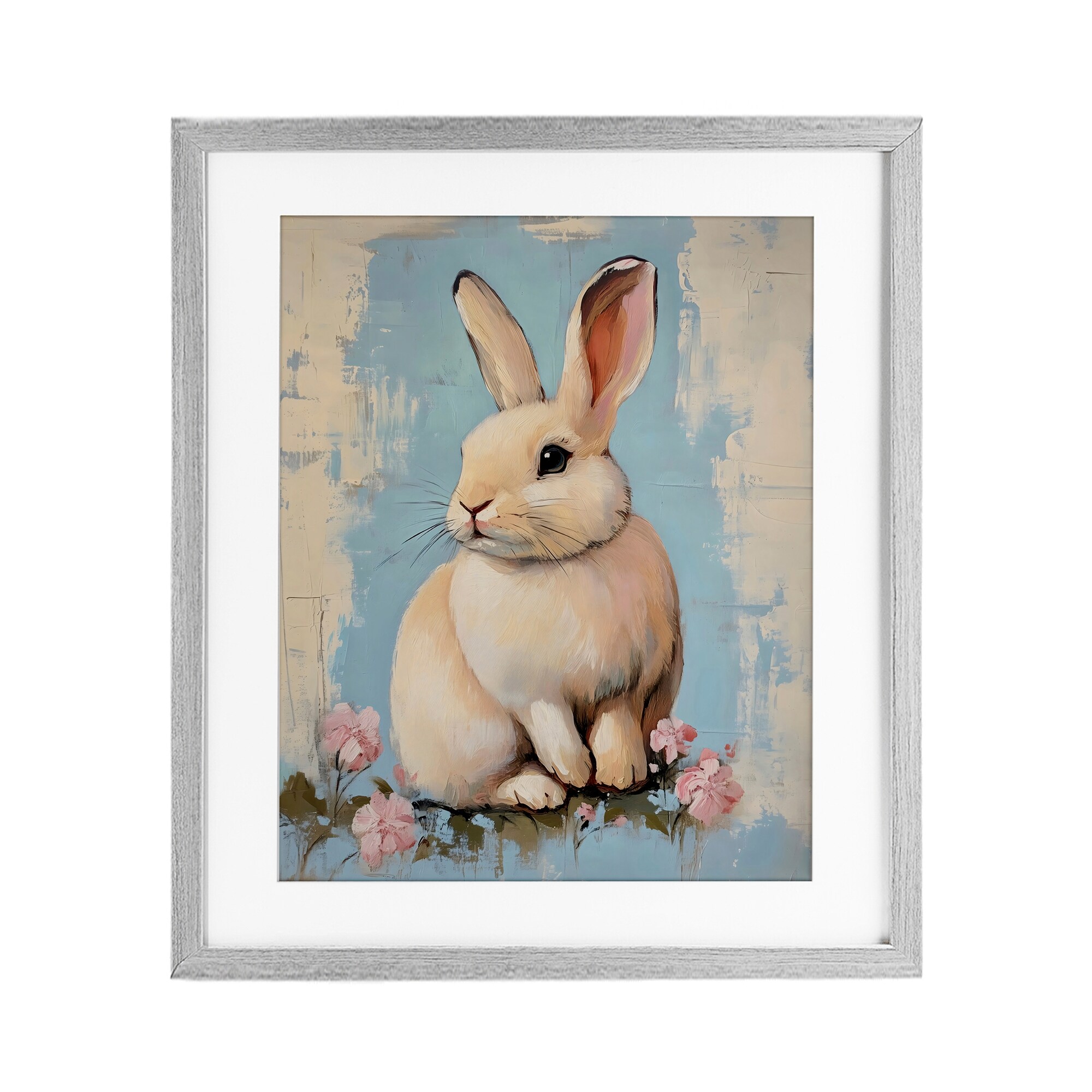 Stupell Pastel Distressed Easter Bunny Under Glass Framed Design By Arlington Prints