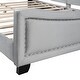 preview thumbnail 7 of 7, Full Upholstered Bed Platform Bed with Curve Footboard - Grey