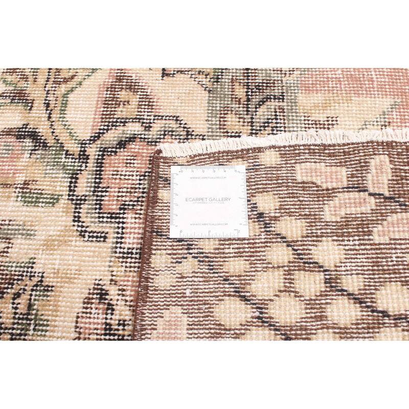 ECARPETGALLERY Hand-knotted Antalya Vintage Beige Wool Rug - 6'4 x 10'0