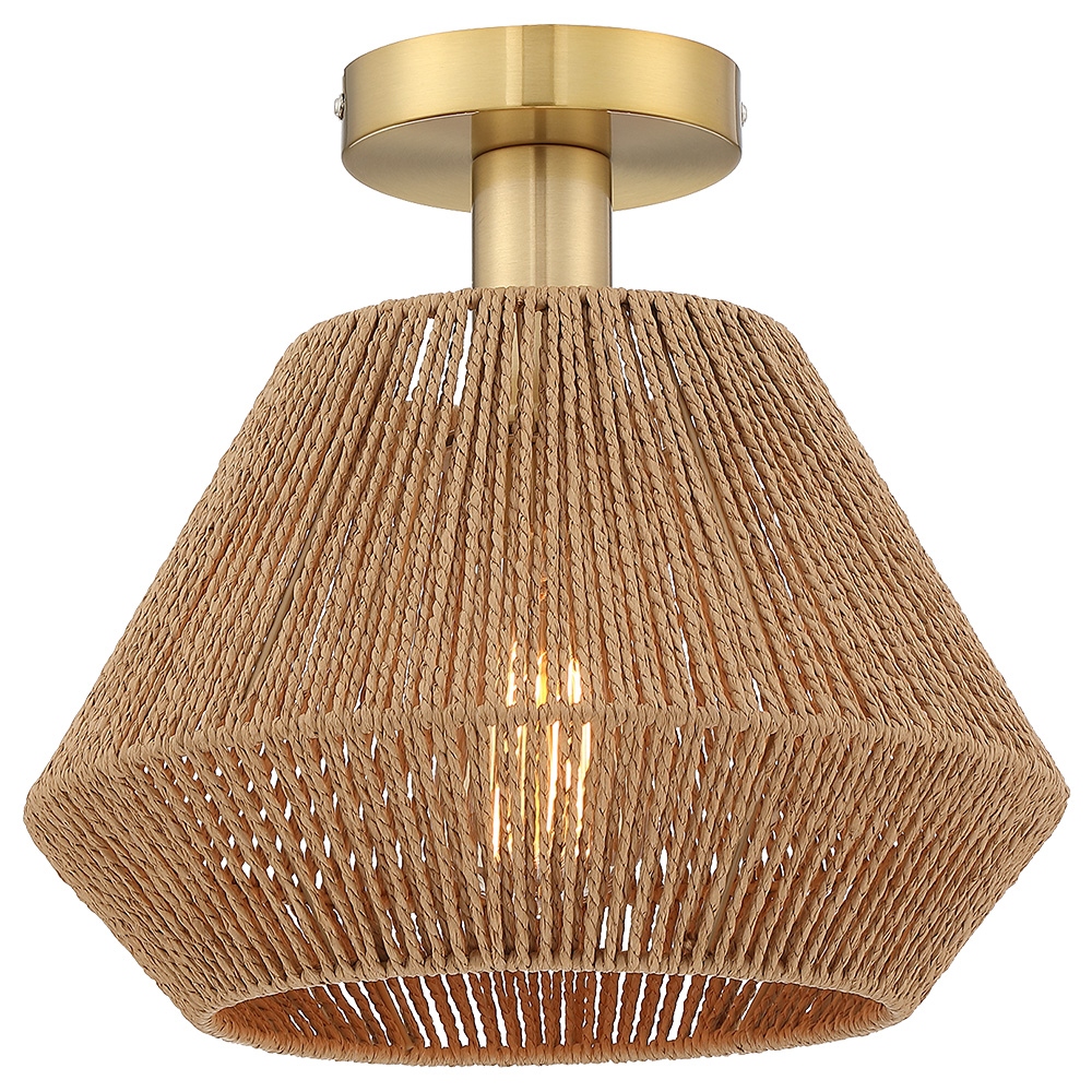 Anthropologie jute cheap flush mount