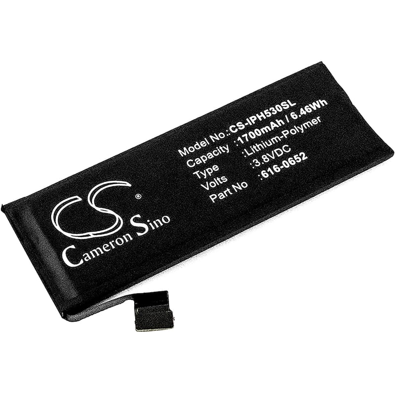 Battery for Apple iPhone 5s A1533 616-0652 616-0719 616-0720 616-0722 616-0728 - Black