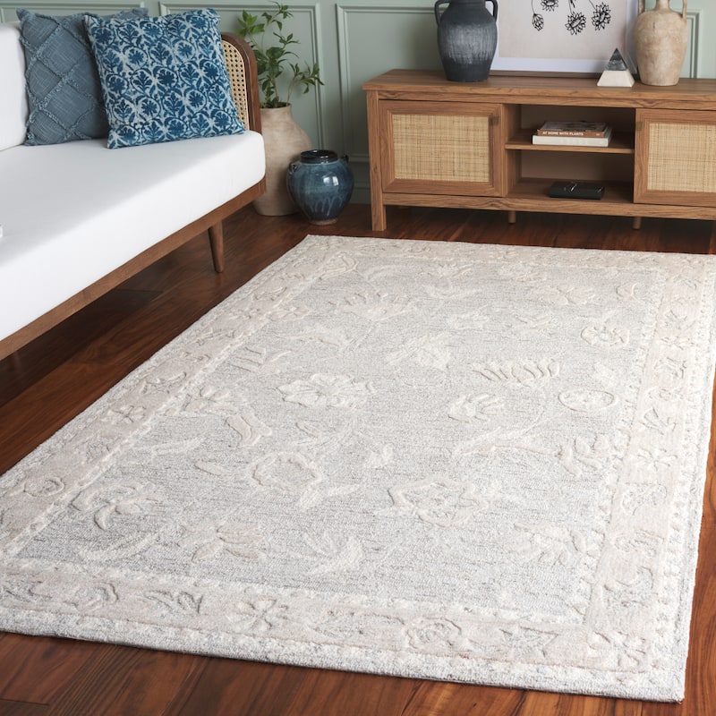 SAFAVIEH Handmade Metro Maika Wool Rug - Light Grey/Ivory - 5' x 8'