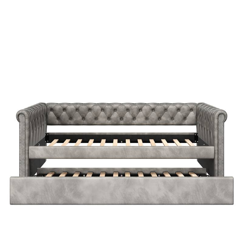 Christopher Knight Home - Augusta Velvet Upholstered Tufted Daybed with Trundle Design