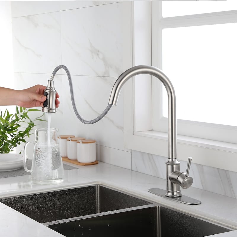 Touch Faucet for Sink w/Pull Down Sprayer Single Handle Kitchen Faucet