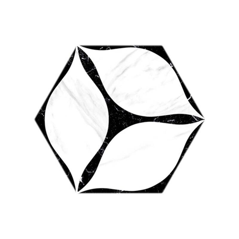 Capricho 8x9 Black Matte Hexagon Porcelain Tile - Floor, Wall, Backsplash