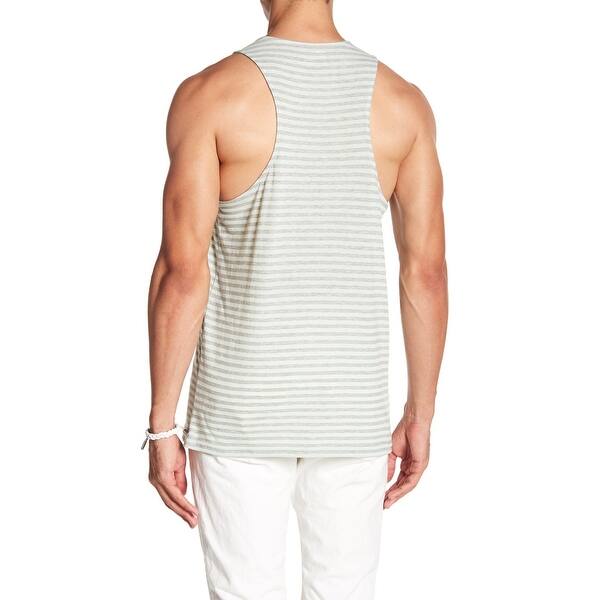 Shop Public Opinion Green Gray Mens Size Large L Striped Tank Top
