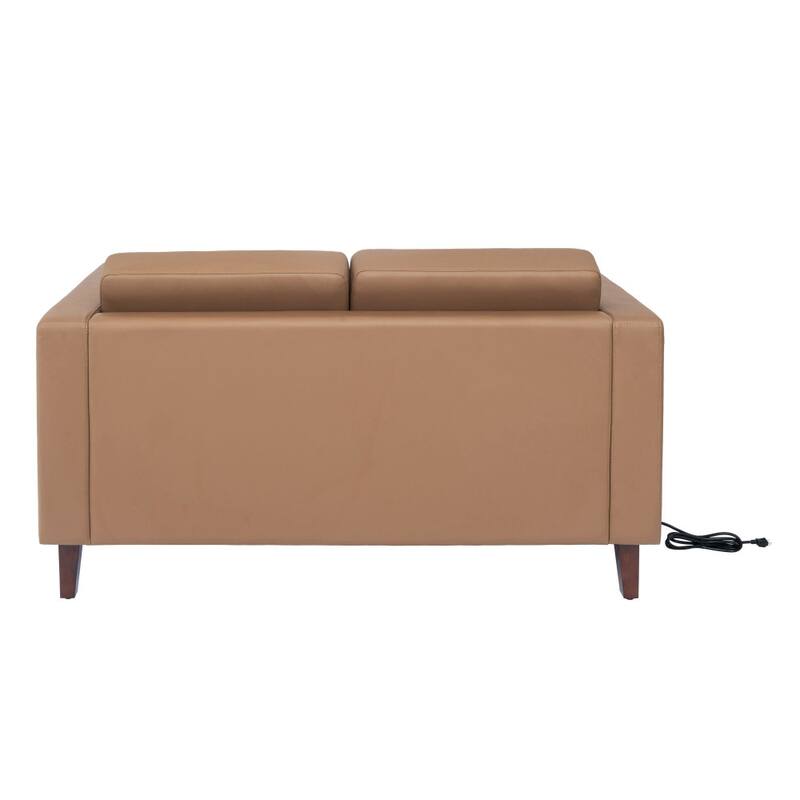 Commercial Lobby Loveseat with 2 Outlets/1 USB/1 USB-C Ports - 56.5"W x 31.25"D x 32.5"H
