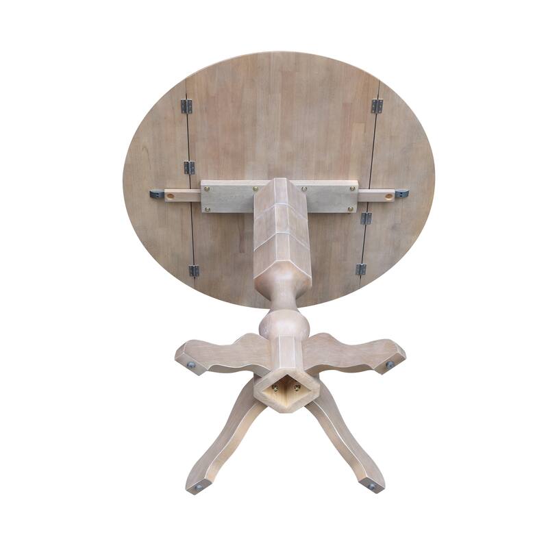 42" Round Dual Drop Leaf Pedestal Table